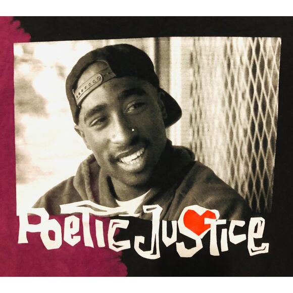 VINTAGE Poetic Justice Tupac Crop Top Long Sleeve Women's Shirt SZ M - Picture 5 of 5